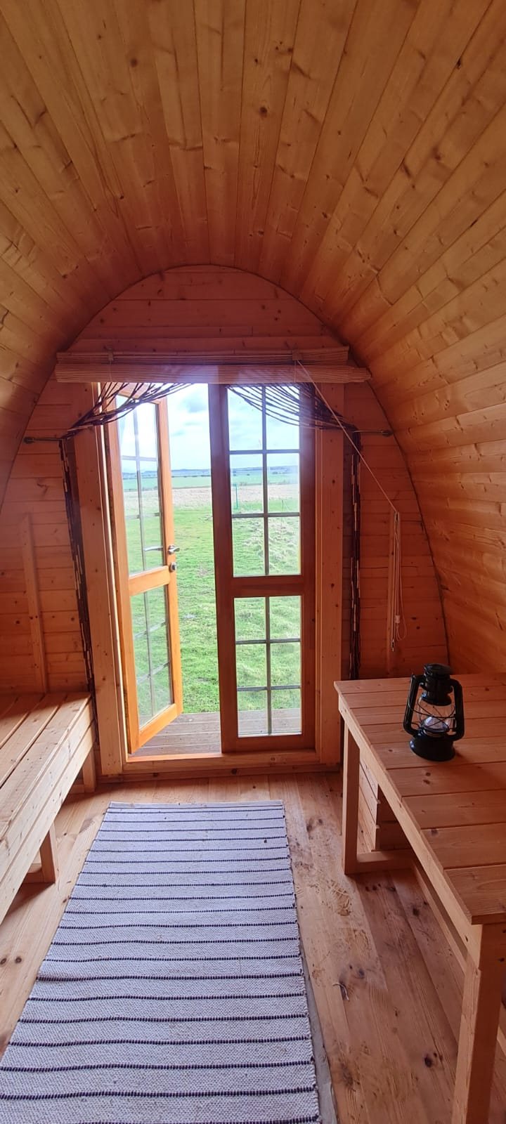 Sauna interior window view