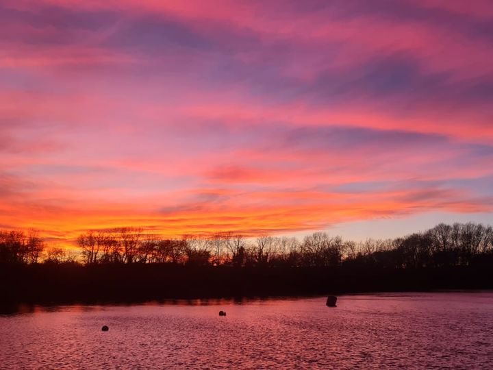 Sunset over the lake